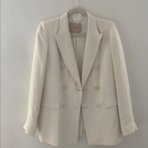 Twinset Blazer Linen Blend Double-breasted size 42 Off White Cream